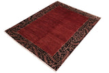 Handmade Kafakz Chobi Ziegler Modern Contemporary Red Black Hand Knotted Rectangel Hand Knotted 100% Vegetable Dyed wool area rug 6 x 10