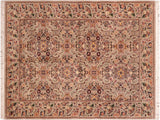 handmade Traditional Doop Taupe Green Hand Knotted RECTANGLE 100% WOOL area rug 6x9