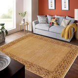 Handmade Kafakz Chobi Ziegler Modern Contemporary Tan Brown Hand Knotted Rectangel Hand Knotted 100% Vegetable Dyed wool area rug 9 x 12