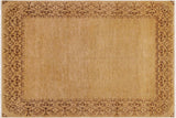 Handmade Kafakz Chobi Ziegler Modern Contemporary Tan Brown Hand Knotted Rectangel Hand Knotted 100% Vegetable Dyed wool area rug 9 x 12