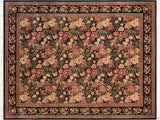 David Pak Persian Yuri Black/Green Wool Rug - 8'4'' x 10'5''