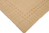 Handmade Kafakz Chobi Ziegler Modern Contemporary Beige Tan Hand Knotted Rectangel Hand Knotted 100% Vegetable Dyed wool area rug 9 x 12