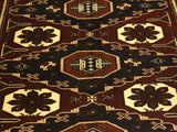 handmade Geometric Kargahi Brown Blue Hand Knotted RECTANGLE 100% WOOL area rug 5x6
