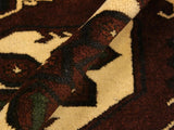 handmade Geometric Kargahi Brown Blue Hand Knotted RECTANGLE 100% WOOL area rug 5x6