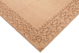 Handmade Kafakz Chobi Ziegler Modern Contemporary Tan Brown Hand Knotted Rectangel Hand Knotted 100% Vegetable Dyed wool area rug 6 x 9