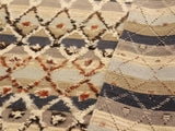 handmade Modern Moroccan Hi Blue Gray Hand Knotted RECTANGLE 100% WOOL area rug 5x7