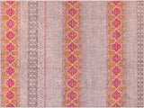 handmade Geometric Modern Light Gray Pink Machine Made RECTANGLE POLYESTER area rug 10x14