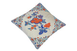 handmade Turkish Throw Pillow Beige Blue  SQUARE VELVET area rug